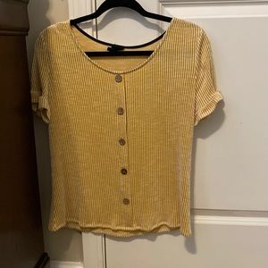 Yellow and white striped shirt